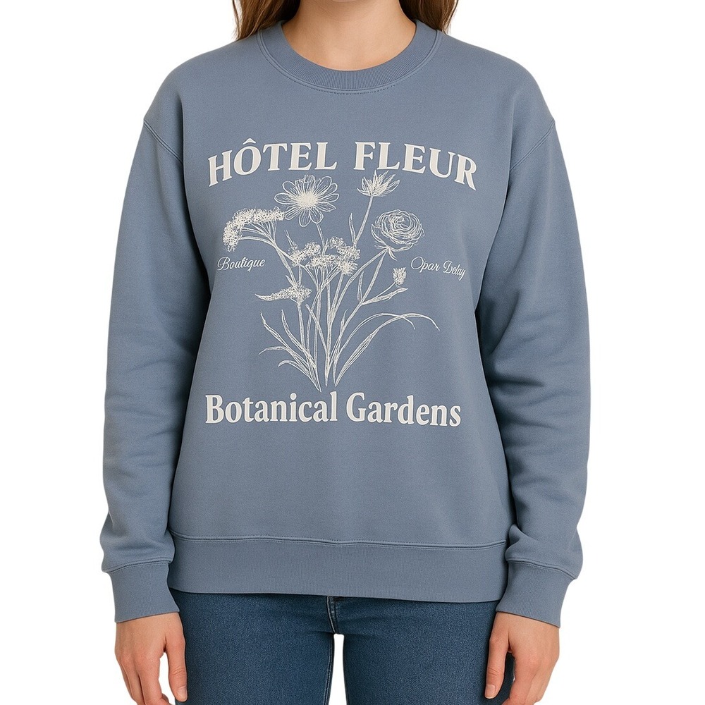 Universal Thread XXL Blue Hôtel Fleur Botanical Gardens Floral Sweatshirt NWT